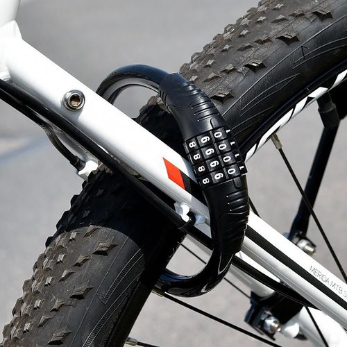 CUIWEI Bike Lock Cable, Heavy Duty Anti Theft Bicycle Lock Chain Portable Code Lock Cable Combo Bike Locks, 4 Digit Security Resettable Combination Lock Bicycle Cable Locks for Bike 16 inches 2 Pieces