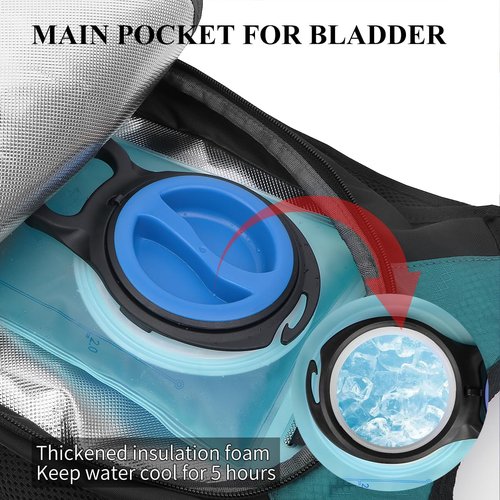 NONSAR Hydration Backpack, Hiking Backpack with 3L Water Bladder, Lightweight Insulation Hydration Pack, Water Backpack for Hiking, Cycling, Running, Festival, Camping for Men Women
