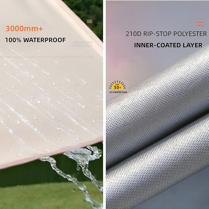 Puraville Rain Fly Camping Tarp 3000mm+ Ultra Waterproof Resistant Sun Shade Lightweight Hammock Tent Tarp with Multifunctional Camping Accessories (12X10 ft Grey)