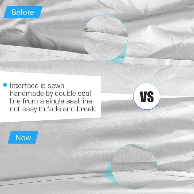 7.8-18ft Waterproof Kayak Canoe Cover-Storage Dust Cover UV Protection Sunblock Shield for Fishing Boat/Kayak/Canoe 7 Sizes [Choose Color] (Silver(Upgraded), Suitable for 12.3-13.5ft Kayak)