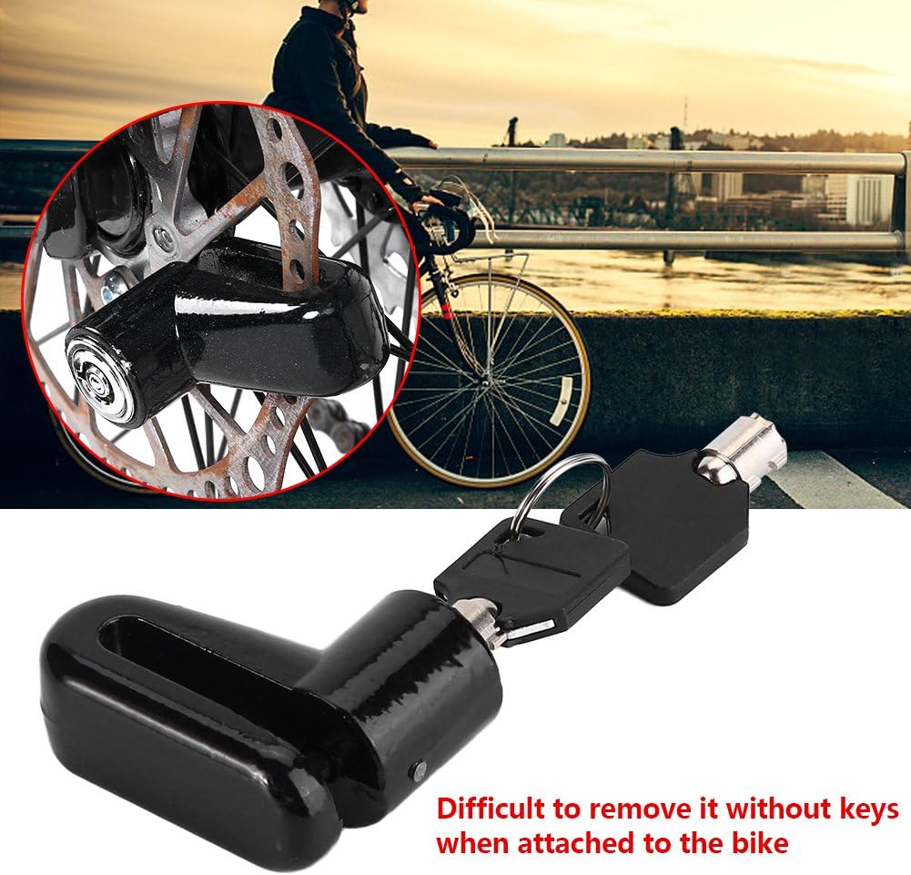Tbest Disc Brake Lock Mini Anti-Theft Wheel Security Lock with Plastic Frame & Keys for Mountain Road MTB Bike Cycling Rotor Disc Brake Wheel Lock 3 Colors