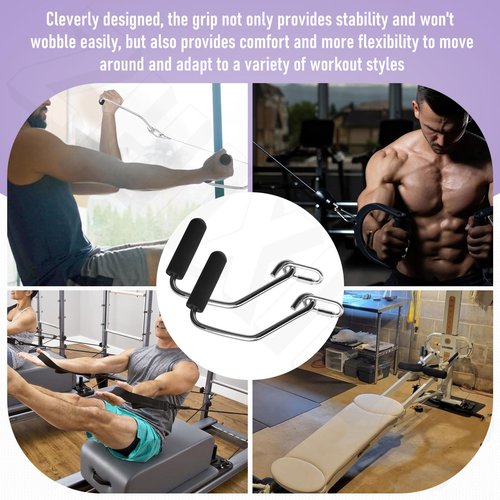 ZHIXING Open Ended Chrome Grip Handles for Tot-al Gym Home Workout Machines 2000, 2200, 2500, 3000, 3000XL, XL, XLS - Total Gym Accessories Compatible with Supra, Electra, FIT, Black