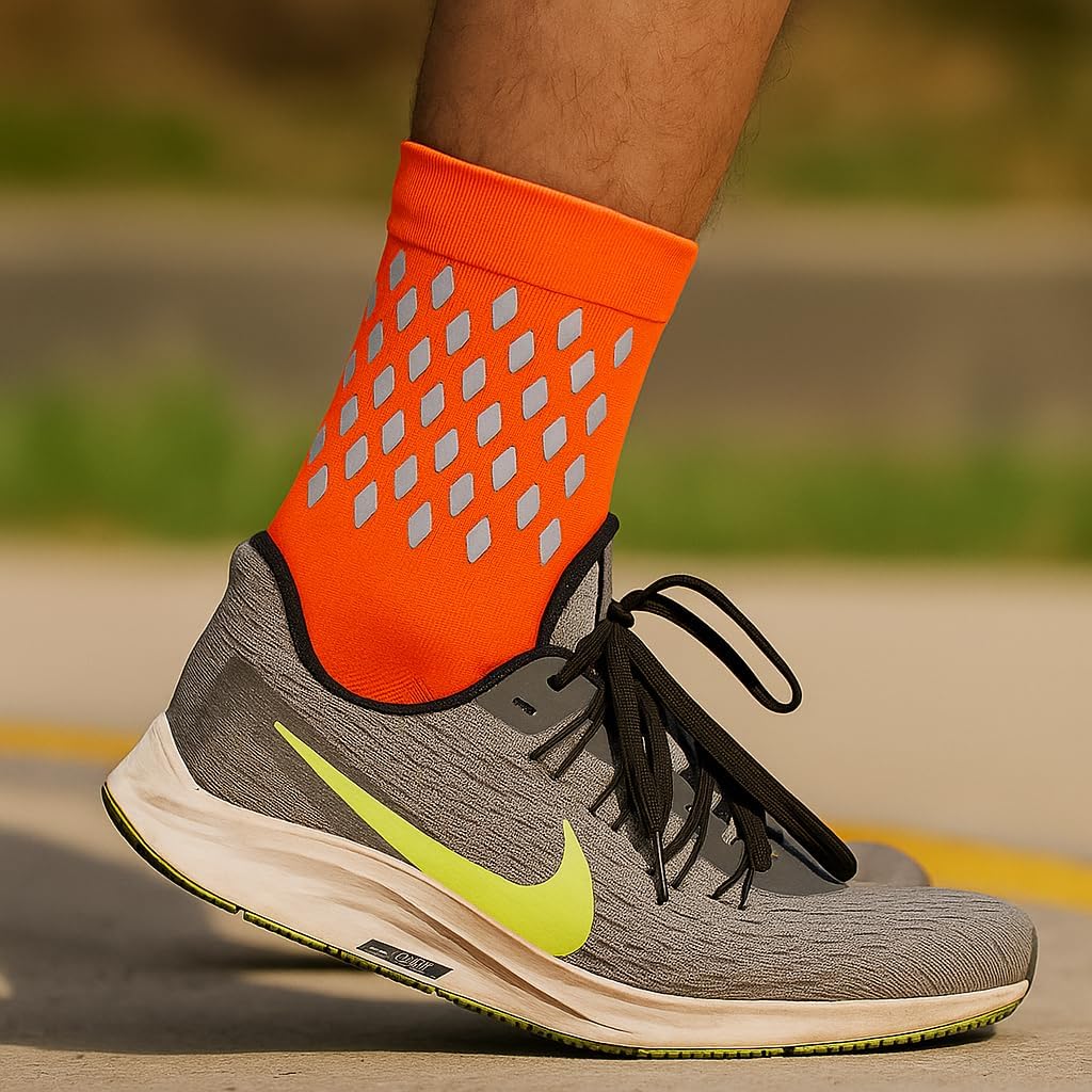 Reflective Socks - High Visibility Sports Socks Cushioned, Biomotion Safety Gear for Outdoor Athletes