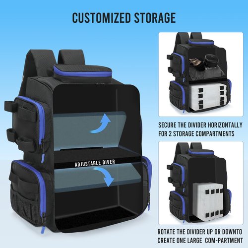 Novel Outdoors - Large Fishing Backpack with 4 Tackle Boxes - Waterproof Fishing Tackle Backpack with Fishing Rod Holder - Heavy Duty 43L Fishing Tackle Box for your Fishing Lures and Fishing Gear