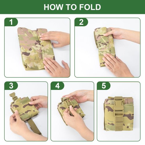 succulentlovers 2pcs Folding Dump Pouch, Drop Pouch Magazine Utility Waist Bag for Hunting Shooting Tactical Battle Belt Backpack Accessories