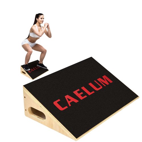 CAELUM Slant Board for Squats, Training Incline Board for Knees Over Toes, Wooden Non-Slip 25 Degree Incline Durable Board for Calf Stretch, Weightlifting, Fitness, 1000 Lbs Weight Capacity