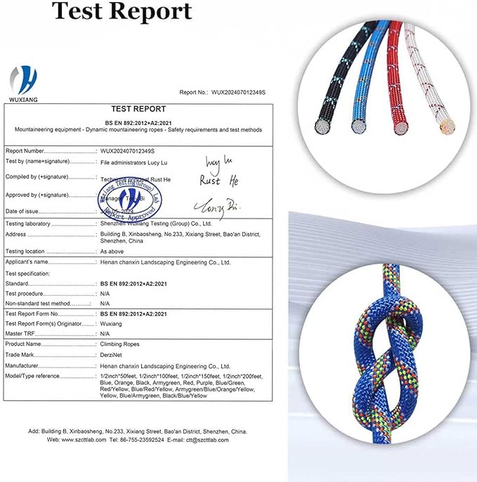 Double Braided Arborist Rope - 1/2 Inch x 200 Feet Polyester Rope - High Strength Climbing Rope for Tree Work, Halyard, Sailing (Blue)