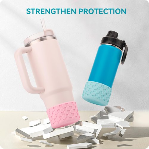 Soledea Silicone Bottom for Stanley Cup, Checkered Pattern Protective Silicone Boot for Stanley & Hydro Flask Water Bottle 12-24oz, Anti Slip Bottom Cover Bumper for Water Sport Bottles