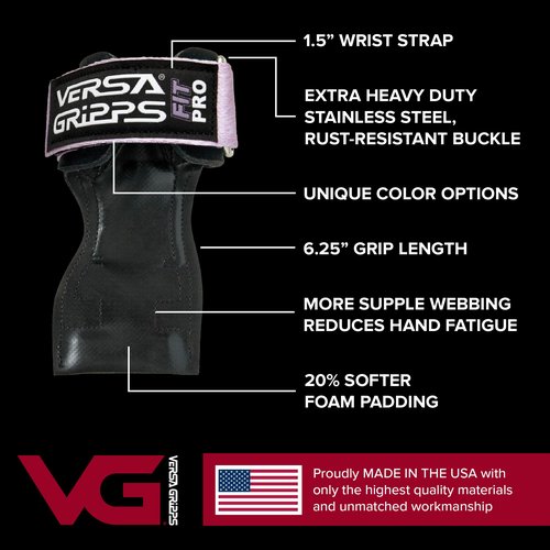 Versa Gripps® Fit Pro, Made in The USA, Wrist Straps for Female Athlete, The Best Training Accessory, Lilac, S