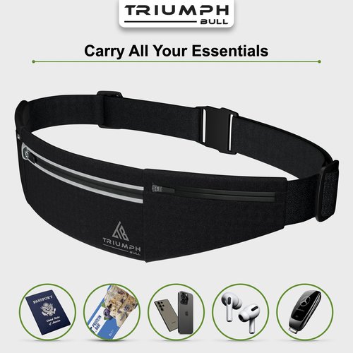 Running Belt Running Phone Holder - Fanny Pack For Hiking Essentials, Travel Essentials, And Money Belt. Bounce-Free Alternative For a Running Vest as You Can Carry Your Valuables