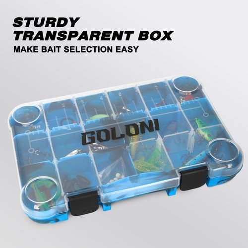 Goloni Fishing Tackle Box,Plastic Clear Fishing Storage Organizer Box With Removable Dividers,3600 Tackle Trays,Storage Lure Box for Lures 4 Pack