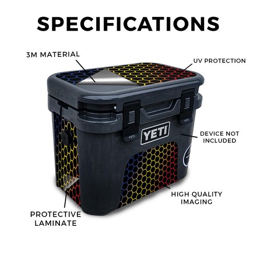 Skin Compatible with Yeti Roadie 15 Hard Cooler - Primary Honeycomb - Premium 3M Vinyl Protective Wrap Decal Cover - Easy to Apply | Crafted in The USA by MightySkins