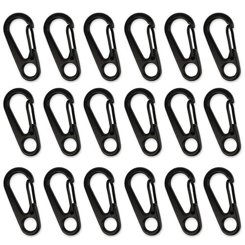 18PCS Mini Carabiner Clips Tiny Spring Snap Hook Keychains, Multi-Purpose Alloy Carabiner Keychain Clip, Small Carabiner Clip Mini Outdoor Hiking Fishing Camping Backpack Accessories(Black)