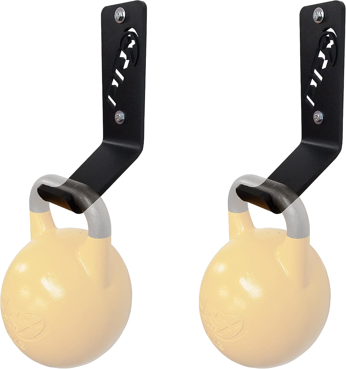 PRx Performance USA MADE Kettlebell Storage Holders, Wall Mounted Kettle Bell Holder Hanger, Space Saving Home or Commercial Gym Accessory, Thick Steel with Black Powder Coating