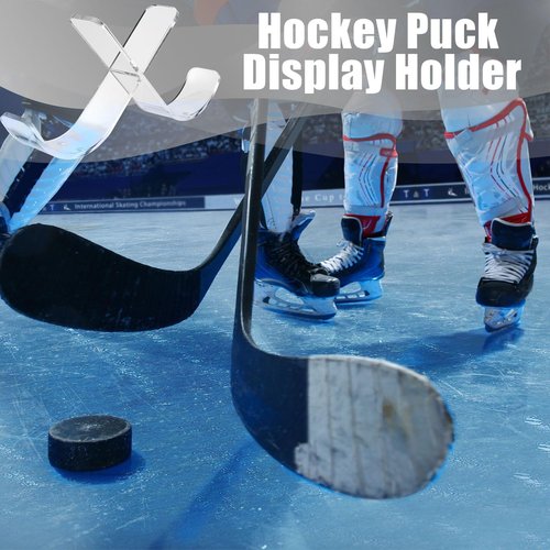 Hockey Puck Display Holder, Clear Acrylic Hockey Puck Display Rack Hockey Puck Autograph Memorabilia Display Shelf Stand for Hockey Puck Players Team Gifts Collection Storage Decor