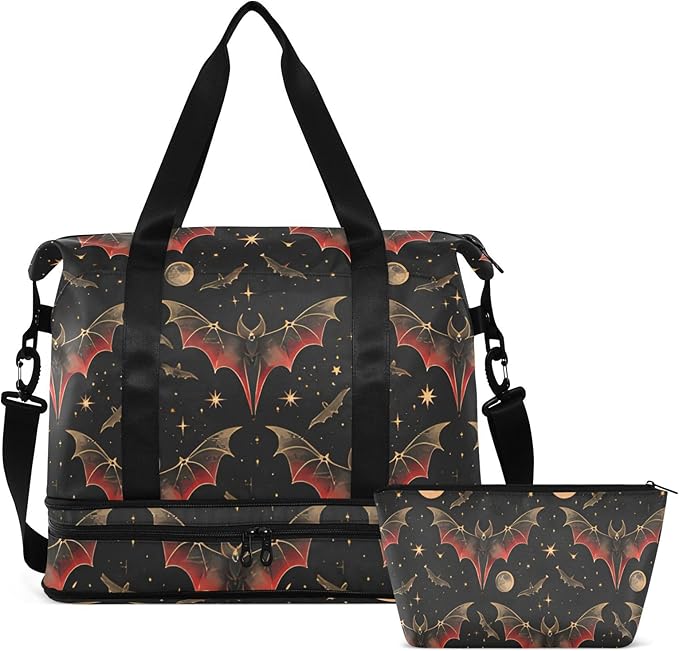 Women's Weekender Duffle Bag for Travel and Gym with Toiletry and Shoes Compartment