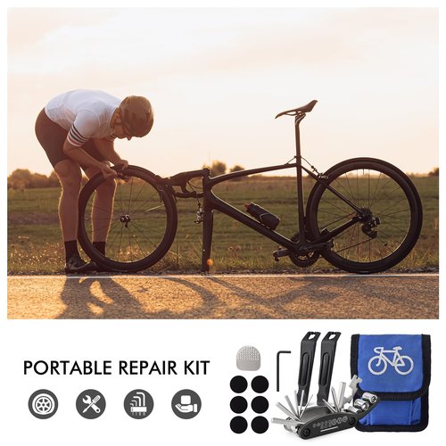 Bike Tool Kit, Bike Tire Repair kit with Multitool and Tire Levers for Cyclists on Race or Cycling Adventure(Classical)