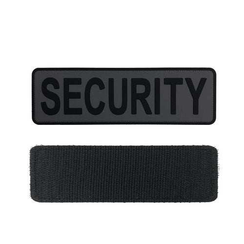 uuKen Security Patch PVC Gray Background 10"×3" for Vests Jackets Clothing Bags Backpacks with Hook Fastener Back(Gray Background,XL 10"×3")