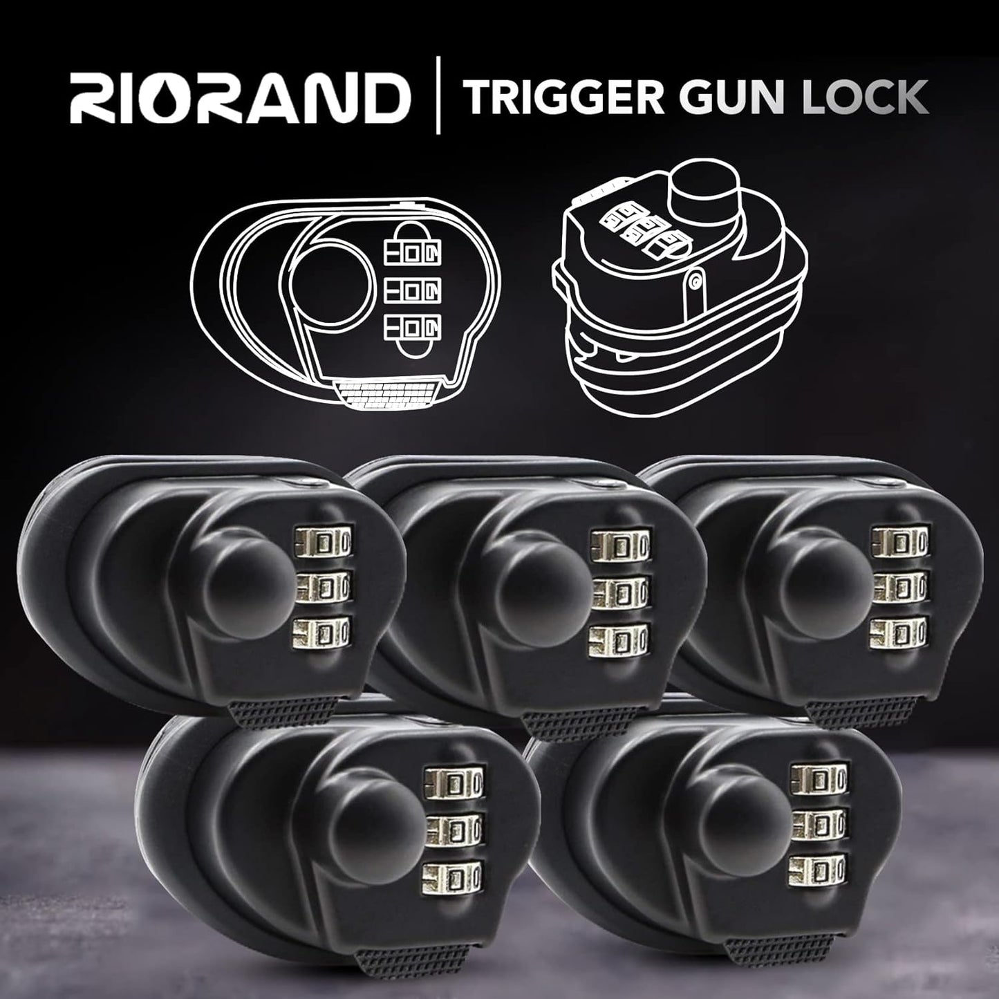 RioRand Trigger Lock 3 Digit Combination Gun Lock Gun Trigger Lock Accessories