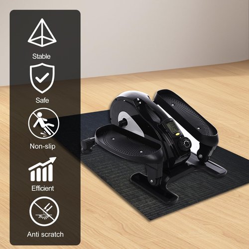 Non-Slip Ellipse Leg Exerciser Machine Mat, 28×63 Inch Under the Desk Elliptical Workout Mat Seniors Ellipse Fit Accessories for Leg Training Seated Foot Pedal Exerciser Equipment, Protect Floor
