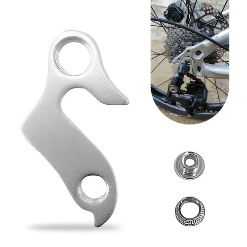 waswale 1 PC Bicycle Rear Derailleur Hanger Shifter Tail Hook, 1.57" x 2.36" High Hardness Alloy Surface Smooth Hanging Lug Shifter, Repair Modification Parts, for Bicycles, Mountain Bikes (Silver)