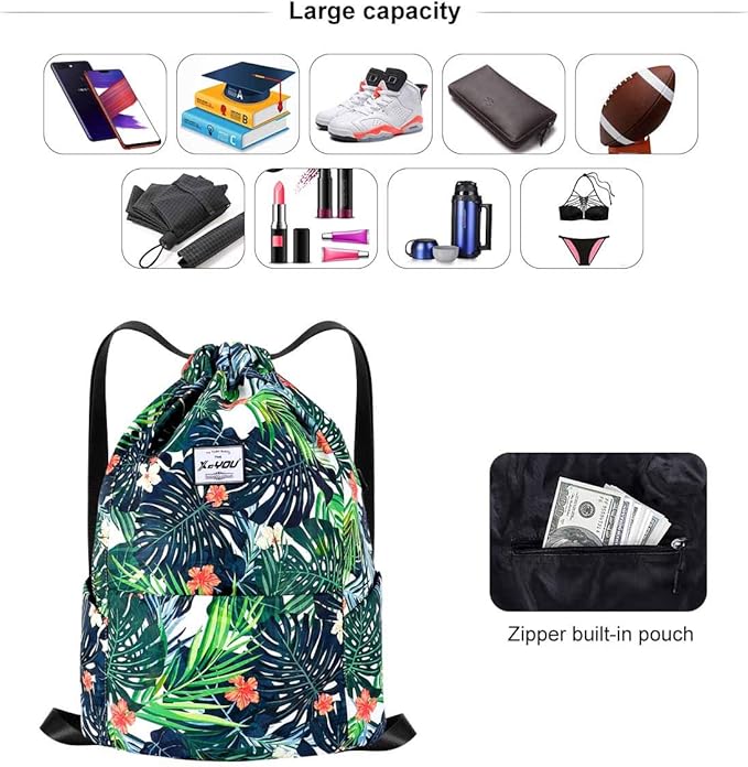 XEYOU Drawstring Sports Backpack Lightweight Gym Yoga Sackpack Shoulder Rucksack Casual Outdoor Daypack for Women and Men