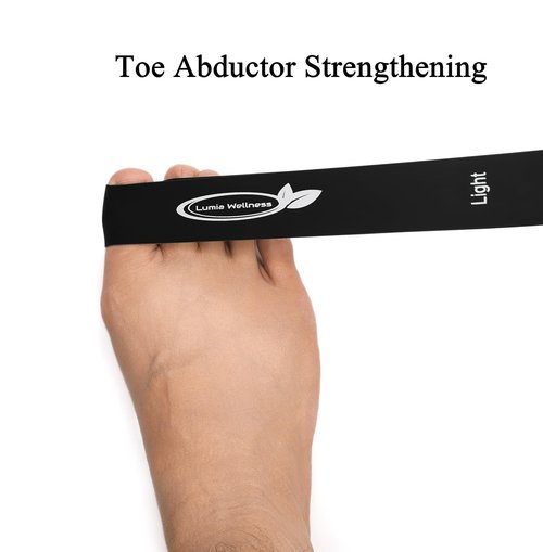 Toe Bands, Mini Latex Bands for Exercise & Stretch, Bunion Correction, Toe, Foot, & Ankle Strengthening, Toe Spacers for Hallus Valgus 4-Pack (Black)