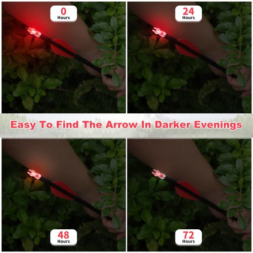 6PCS X Lighted Nocks for Arrows with .204 .233 .244 .246 Inside Diameter with H, S, GT Bushings LED Arrow Nocks, High-Visibility Lighted Knocks, Light Up Nocks with ON/Off Switch for Target Shooting