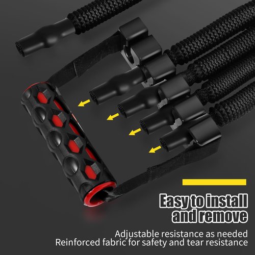 Utypee Chest Expander with 5 Adjustable Levels, 60 lbs to 300 lbs - Built-In Pedal, Honeycomb Grips, Reinforced Fabric Springs