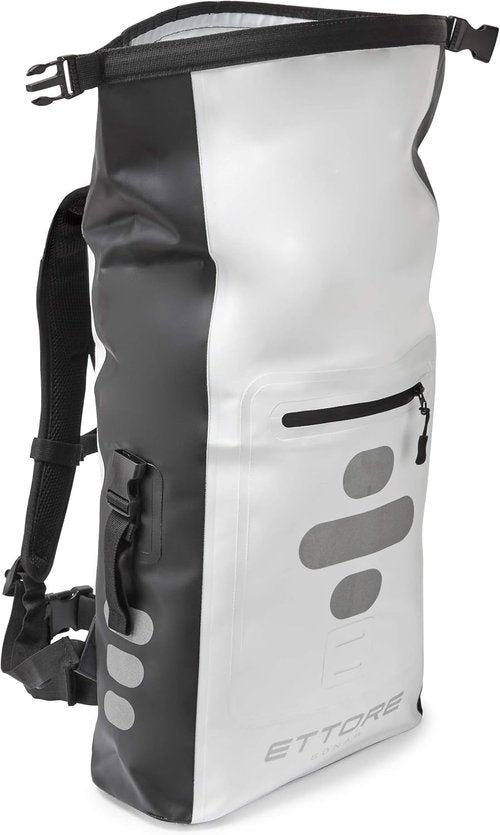 Ettore Cycling Rucksack 100% Waterproof Dry Bag - Black/White - Sonar