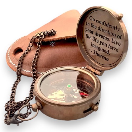 Engraved Inspirational Necklace - 'Go Confidently in The Direction of Your Dreams. Live The Life You Have Imagined.' - Meaningful Gift for Women and Men