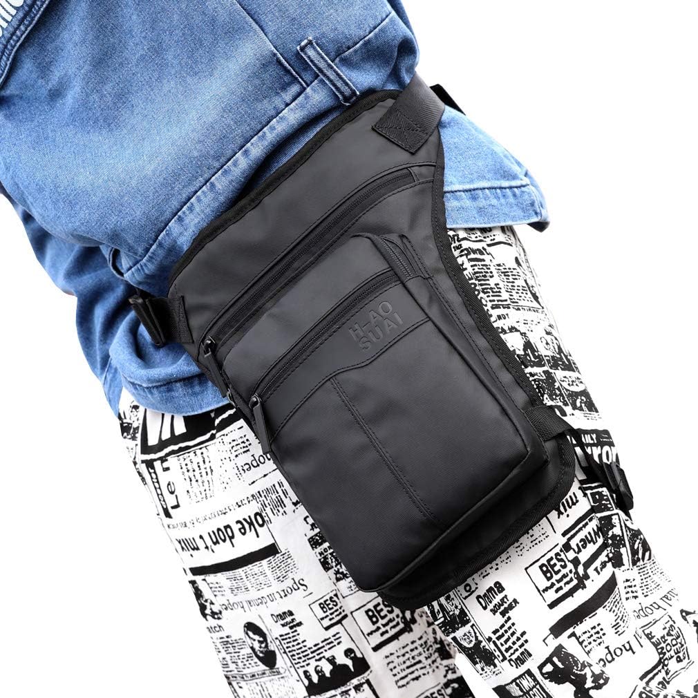 Nylon Drop Leg Bag Hiking Waist Pack for Men Women Tactical Motorcycle Bike Cycling Riding Travel Outdoor Sports Fanny Pouch