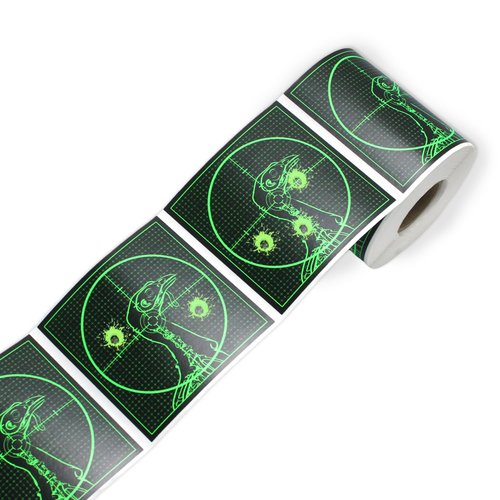 Splatter Targets Stickers, 3-inch turkeys Self Adhesive Shooting Targets Paper, 250pcs/roll, Highly Visible Instant Feedback Fluorescent Yellow Impact for BB Gun, Pellet Gun, Airsoft