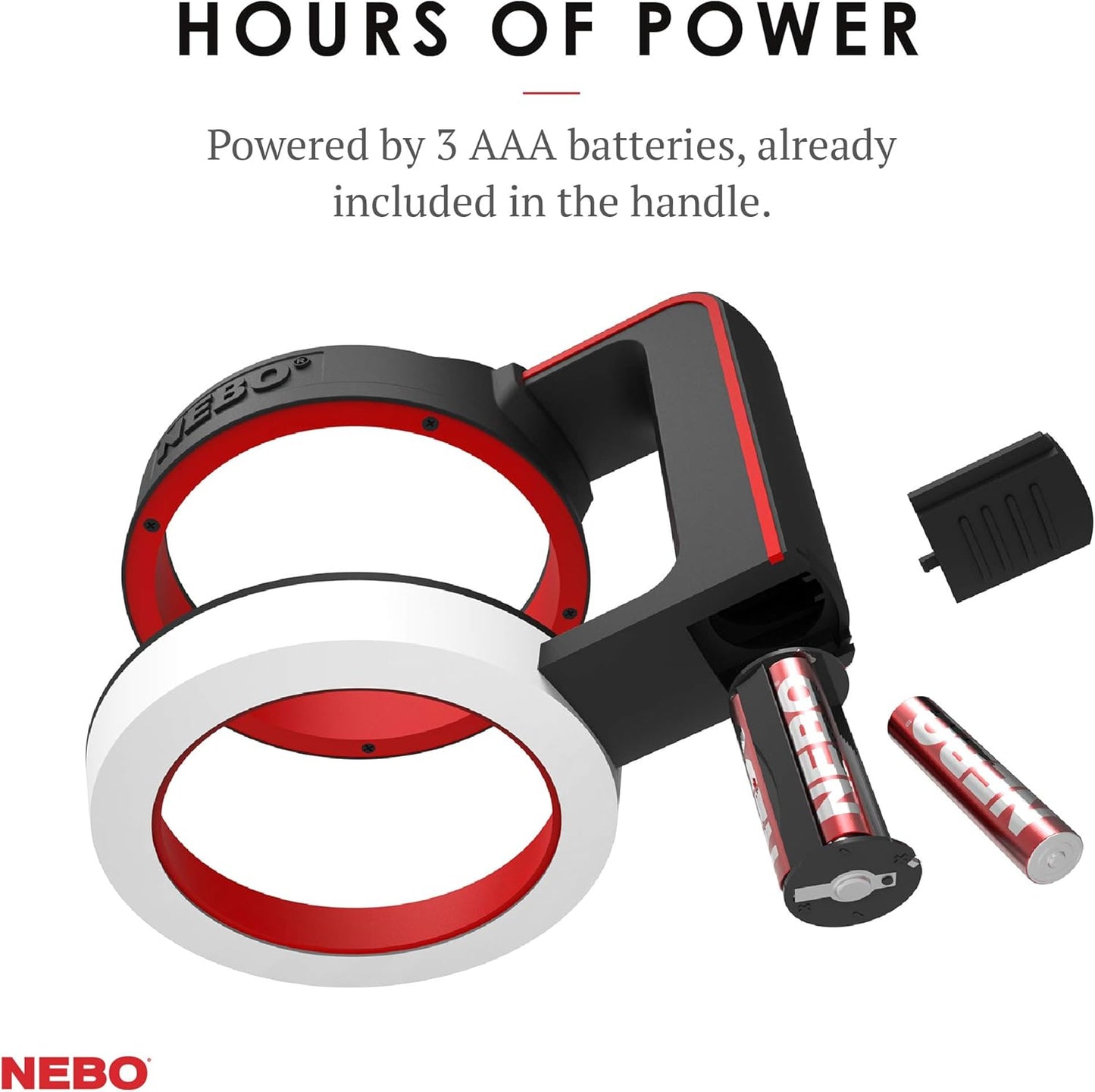 NEBO GLOW Tumbler Handle Light | 220 Lumens, 3 Light Modes, Fits 20 oz & 30 oz Coffee Tumblers, Water Resistant, Ergonomic Handle, LED Camping Lantern & Cup Cradle, Includes 3x AAA Batteries