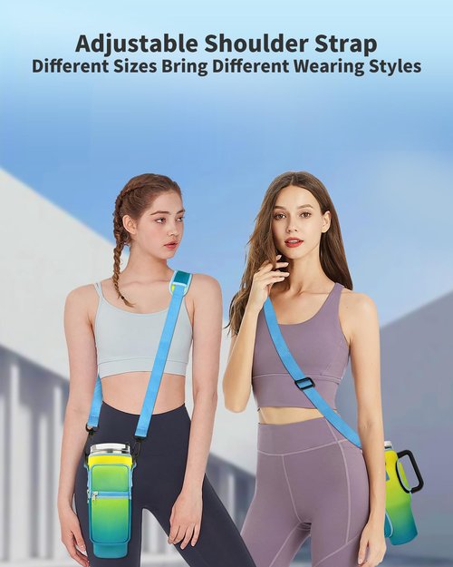 Peesio Water Bottle Carrier Bag with Strap for Stanley 40 oz, Tumbler Carrier Bag & Case, Green Holder Pouch with Straw Cover & Carabiner for Stanley Cup Accessories