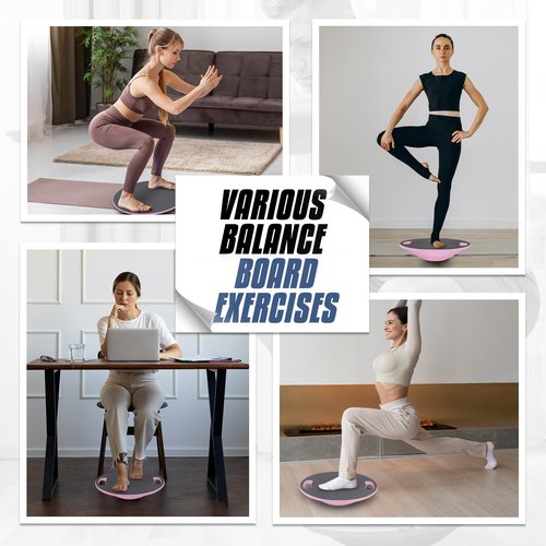 MADOG Wobble Balance Board for Adults, 15.5" TPR Non-slip Surface with Handle for Workout Core Trainer Physical Therapy, Home Gym Stability Board, Gray