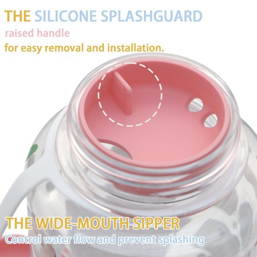 LUTQ 2-Pack Silicone Splashguard for Nalgene, Splashguard Wide Mouth for Nalgene Splash Guard 32 oz Wide Mouth Water Bottle Accessories - Sakura Pink, for Wide-Necked Bottles with 53 mm Opening