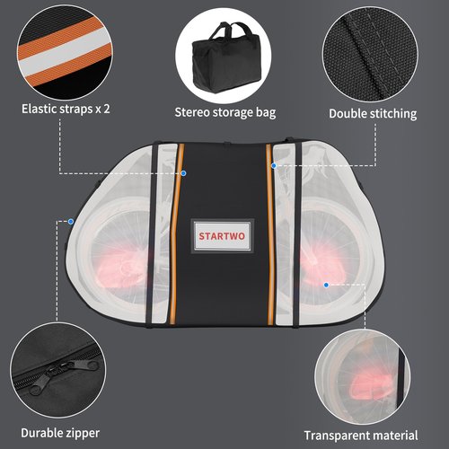 STARTWO Bike Cover for Transport on Rack, Bike Cover for Transport 1-2 Bikes, Bicycle Cover Heavy Duty Waterproof & Windproof Bike Covers Outdoor Storage with Reflective Strips