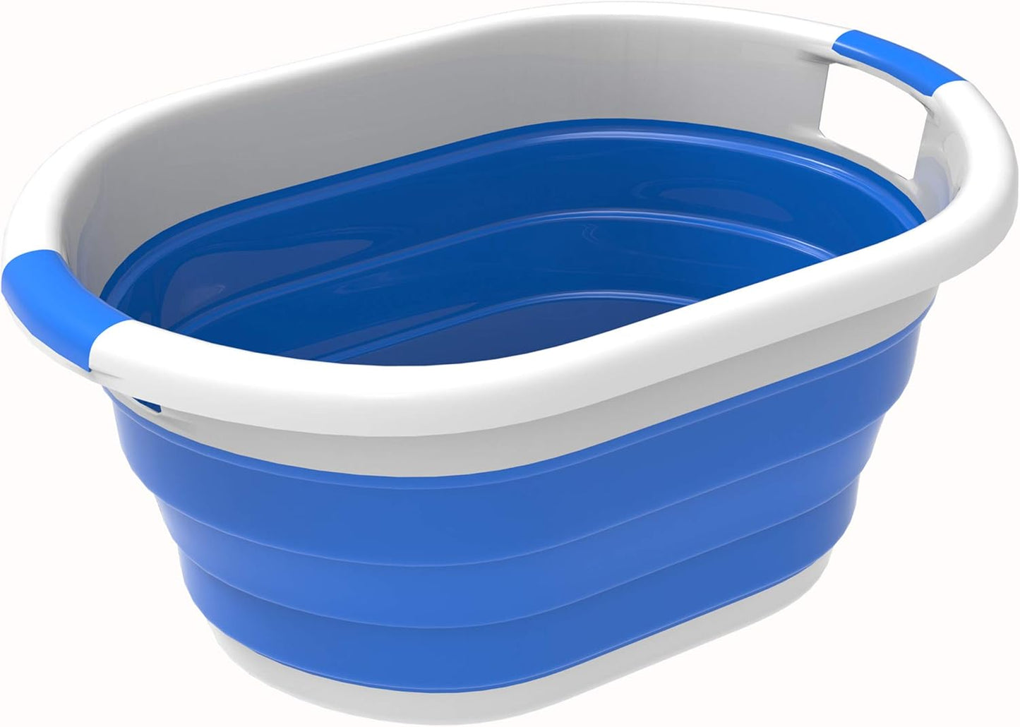 Trademark Home Collection Wakeman 75-CMP1062 Outdoors Collapsible Wash Basin, Dish Tub, Ice Bucket, Portable Basket & Comfort Handles for Camping, Tailgating, More (Gray), 24.25” x 12.5” x 11”