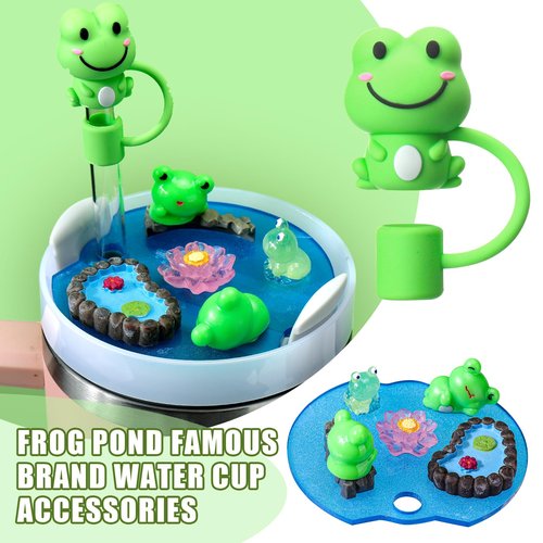 Mity rain Cup Accessories for Stanley Cup 30oz 40oz,Including Boot, Silicone Straw Topper Cover Cap, Lid Charms for H2.0 Tumbler Accesorios (Frog) (30OZ)