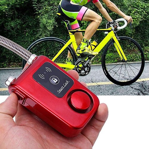 Bluetooth Smart Lock Keyless Bike/Motorcycle/Gate Door Smart Lock with Anti Theft Alarm 110dB Phone APP Control(Red 31.5 Inch)