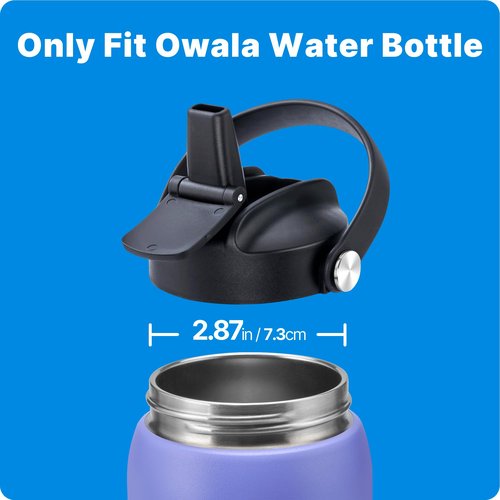 Bluwing Replacement Lid for Owala Freesip, Replacement Cap Lid with Straw Compatible with Owala Freesip 16oz 24oz 32oz 40oz, BPA-Free (Black)