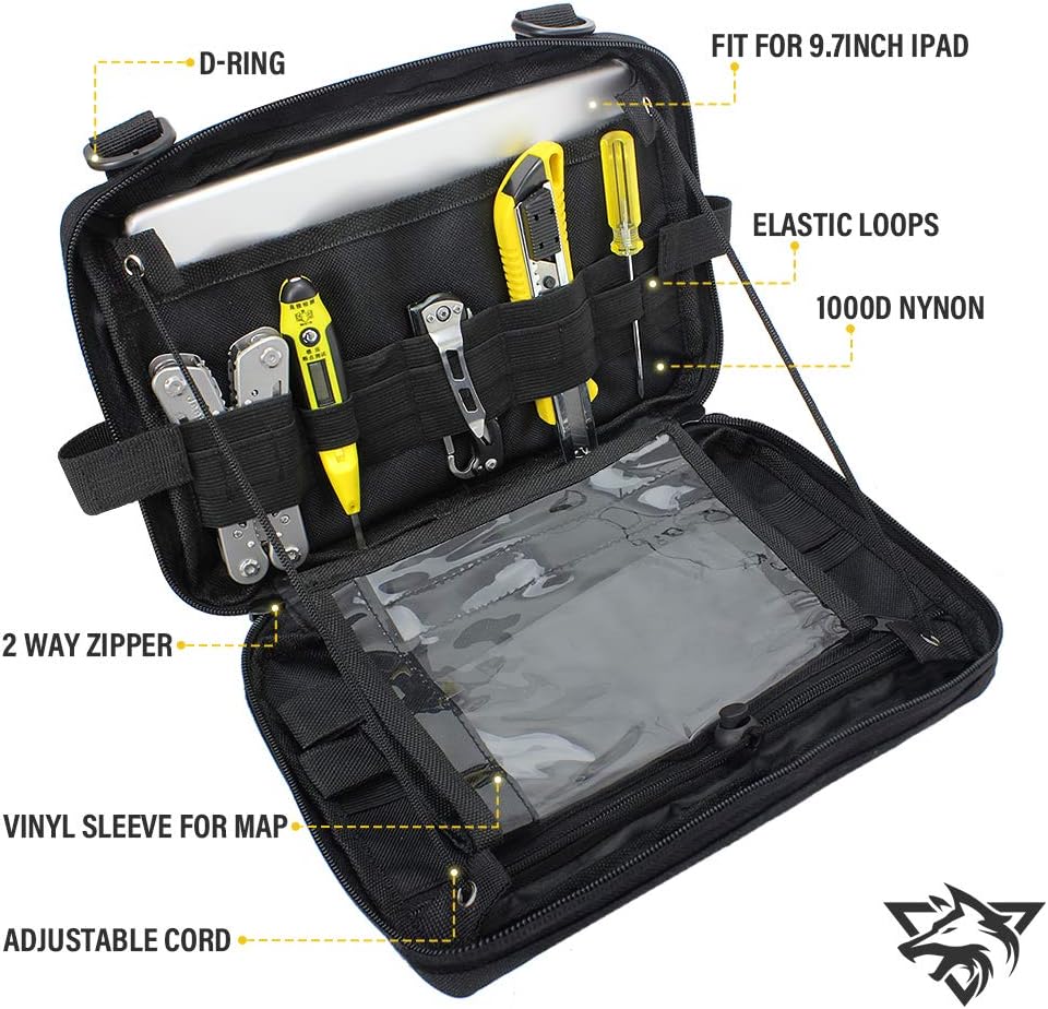WYNEX Tactical Admin Molle Pouch, Medical EDC EMT Utility Bag Shell Design Attachment Pouches 1000D Nylon Hiking Belt Bags