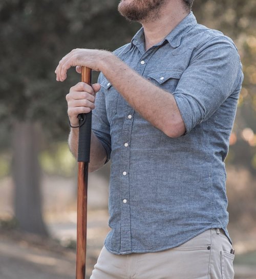 12' SE Survivor Series Black Paracord Hiking Stick - 440 lb Capacity, 55" Length