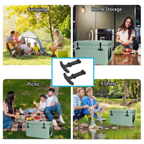 Bleigeeh Cooler Lid Latches Replacement,2 Pack Cooler T-latches Compatible with Yeti Hard Coolers & Other Related Coolers, More Hard Durable Rubber & Ergonomically Improved Design