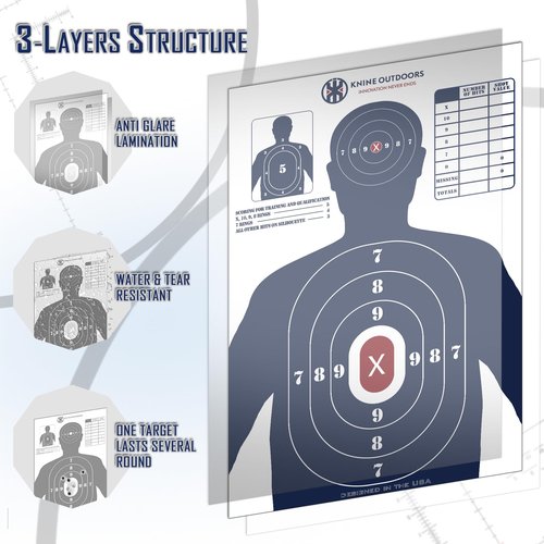 KNINE OUTDOORS 1 Pack Shooting Target Stand for Outdoors, Durable Iron Stand with Adjustable Base for Paper Targets, Includes 23x35 inch Paper Targets