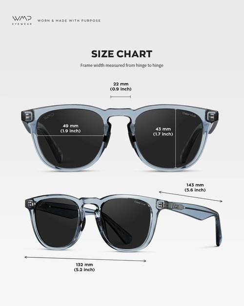 WMP Eyewear – Men’s Polarized Sport & Golf Sunglasses: Round Frame, Anti-Reflective Lenses, Non-Slip Nose Pads, Lightweight (Denim Blue/Black Lens)