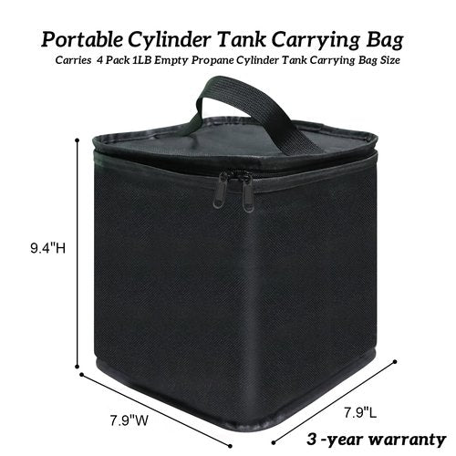 Mini Fuel Cylinder Storage Bag,for 4-Pack Refillable 1LB Empty Propane Cylinder Tank Cover,Gas Tank Protective bag,600D Oxford Fabric,Mini Tank Accessories,for Outdoor Camping,Cooking,Travel