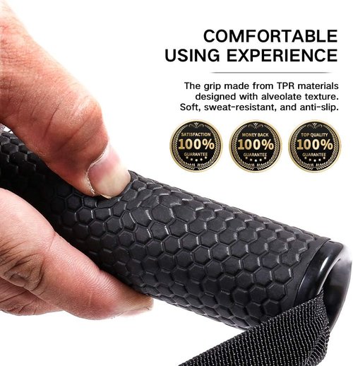 INNSTAR Upgraded Heavy Duty Exercise Handles, Cable Machine Attachments Resistance Bands With Solid ABS Core Grips, Fitness Strap Stirrup Handle Cable Attachment