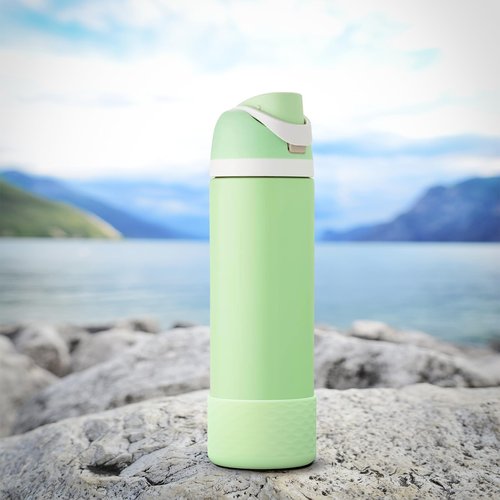 yoelike 2 PCS Silicone Water Bottle Boot for Owala, Anti-Slip Protective Sleeve for FreeSip/Twist/Flip, Watter Bottle Accessories, Bottom Bumper Cover, Dishwasher Safe, BPA Free (Wave)